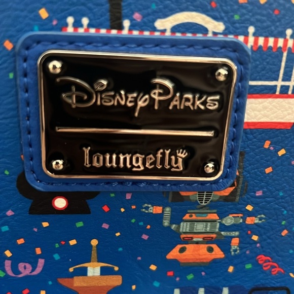 Disney Parks Loungefly Chibi character backpack NWOT royal blue multicolor - Picture 3 of 10